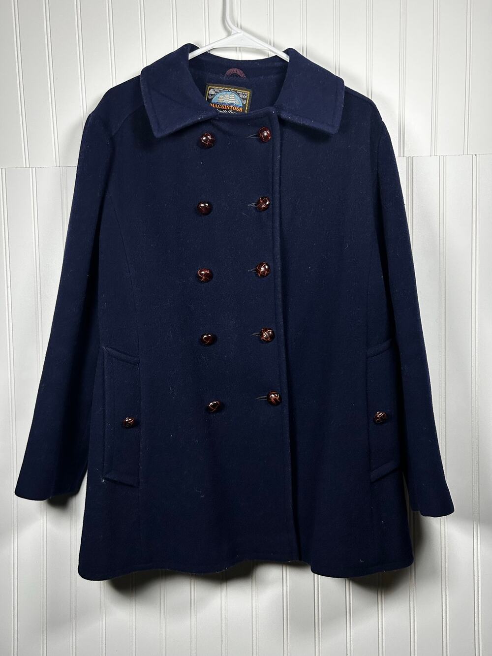 VTG Macintosh pure wool women’s authentic Peacoat jackets navy blue Sz M USA